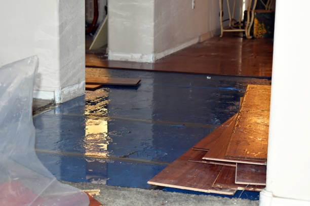 Professional Water Damage Restoration technician working in Highlands, NJ